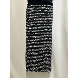 Bisou Bisou Michele Bohbot Black White Geometric Maxi Skirt - Size M